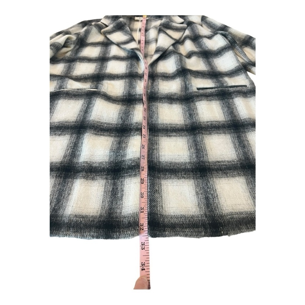 Boutique LA Checkered Black White Long Blazer Jacket Size Large Super Soft ! BTC - Picture 8 of 12